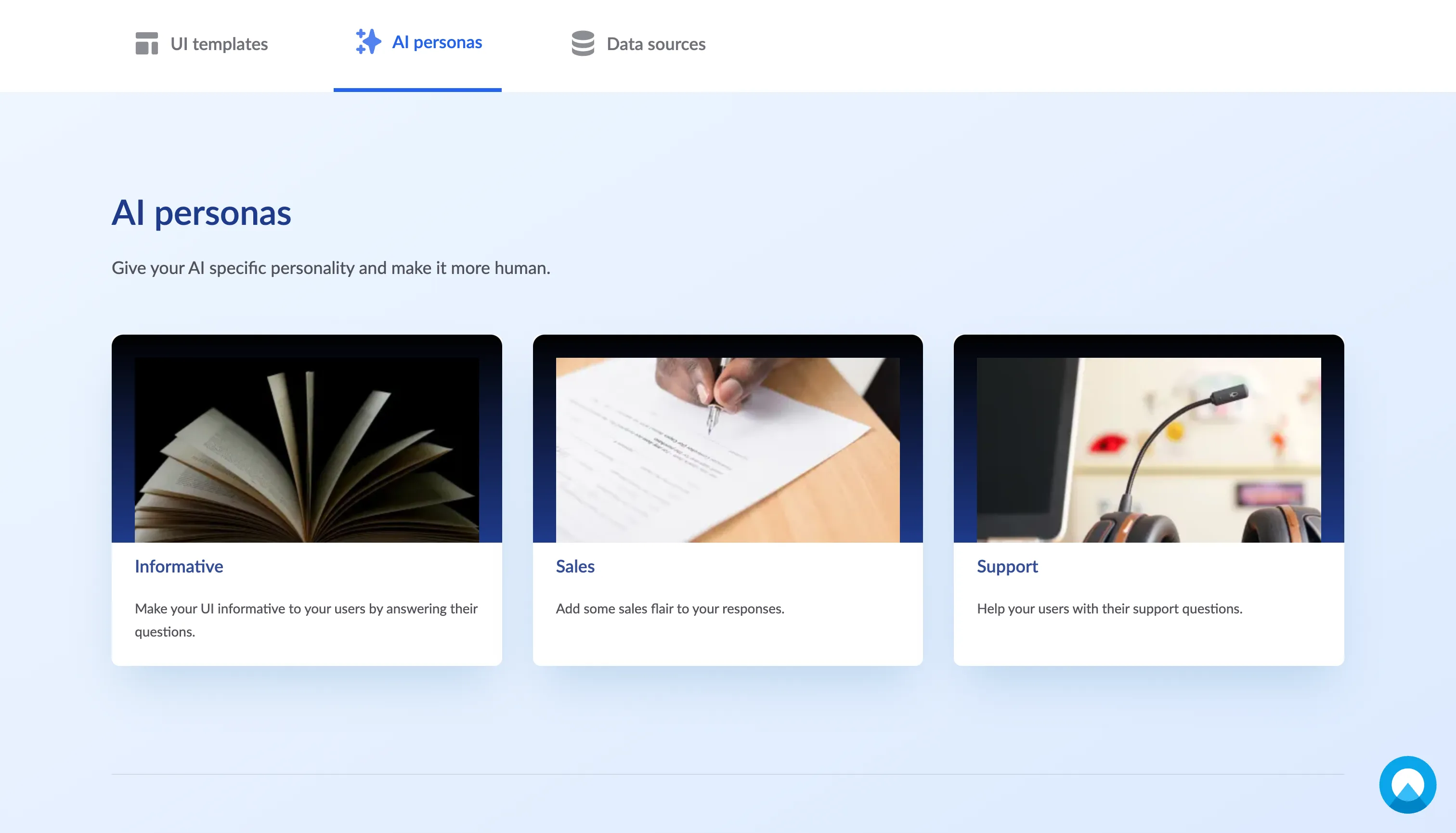 AI personas to choose from